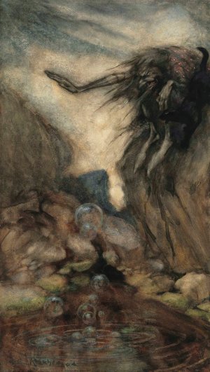 The Witch's Pool by Arthur Rackham Oil Painting