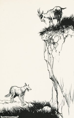 The Wolf and the Goat by Arthur Rackham Oil Painting