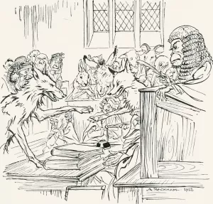 The Wolf, the Fox, and the Ape by Arthur Rackham Oil Painting
