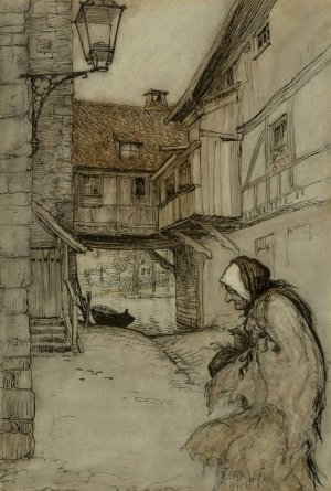 There was an Old Woman Who Lived in a Village by Arthur Rackham Oil Painting