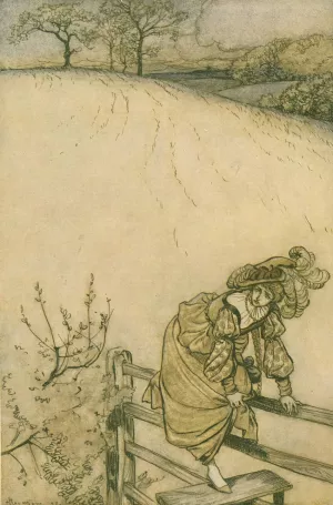 These stiles sadly bothered Odille. by Arthur Rackham Oil Painting
