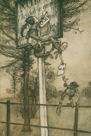 These tricky fairies sometimes change the board on a ball night by Arthur Rackham Oil Painting