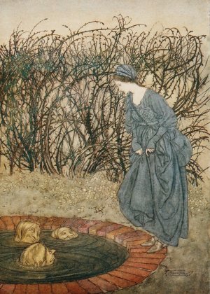 They thanked her and said good-bye, and she went on her journey by Arthur Rackham Oil Painting