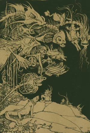 They'd such very odd heads and such very odd tails Oil painting by Arthur Rackham