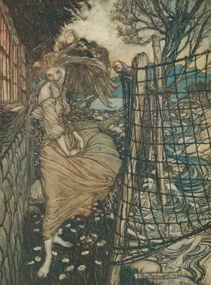 Undine outside the window by Arthur Rackham Oil Painting