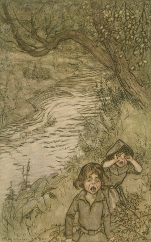 Wandering about and 'boo-hoo'-ing by Arthur Rackham Oil Painting