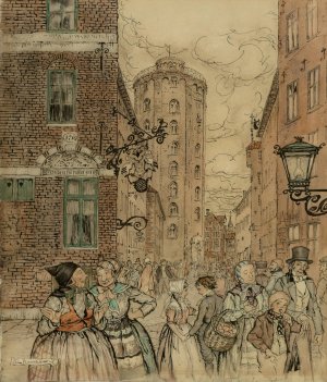 We Went Hand in Hand to the Round Tower by Arthur Rackham Oil Painting