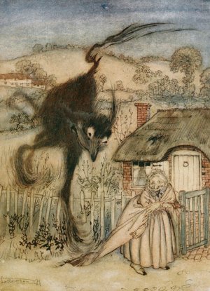 Well! she chuckled, I am in luck! by Arthur Rackham Oil Painting