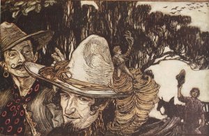 When Tom had said good-bye to his Father, they went away with him by Arthur Rackham Oil Painting