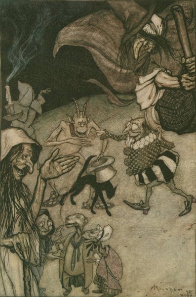Witches and warlocks, ghosts, goblins and ghouls  by Arthur Rackham - Hand-Painted Oil Painting Reproduction