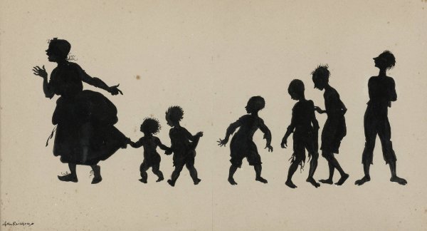 Woman and six children by Arthur Rackham - Hand-Painted Oil Painting Reproduction