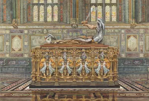 Drawing for Alfred Gilbert's project for the tomb of the Duke of Clarence by Arthur Robertson Oil Painting