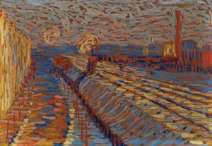 Bahndamm im Schnee by Arthur Segal Oil Painting