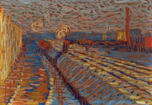 Bahndamm im Schnee by Arthur Segal Oil Painting