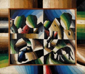 Die Lasttragerinnen by Arthur Segal Oil Painting