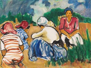 Frauen im Feld by Arthur Segal Oil Painting