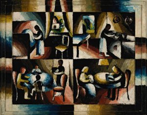 Hausliche Arbeit by Arthur Segal Oil Painting