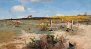 Early summer,gorse in bloom by Arthur Streeton Oil Painting