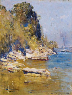 From my camp by Arthur Streeton Oil Painting
