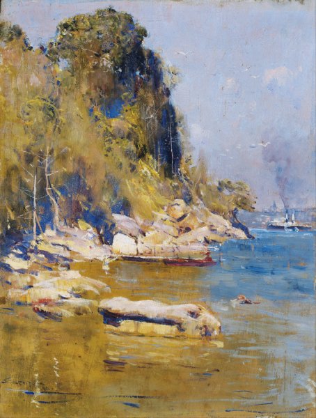 From my camp  by Arthur Streeton - Hand-Painted Oil Painting Reproduction