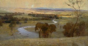 Still glides the stream, and shall for ever glide by Arthur Streeton Oil Painting