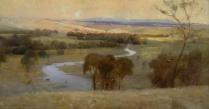 Still glides the stream, and shall for ever glide Oil painting by Arthur Streeton
