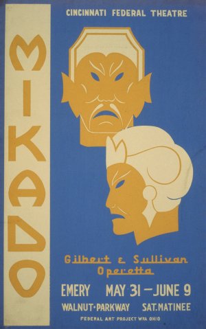 Cincinnati Federal Theatre presents Mikado by Arthur Sullivan Oil Painting