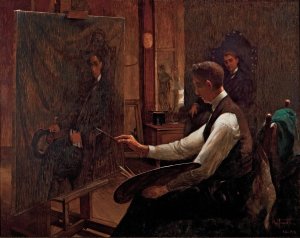 In The Studio by Arthur Timotheo Da Costa Oil Painting