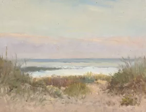 Beach, Grass and Surf by Arthur Turnbull Hill Oil Painting