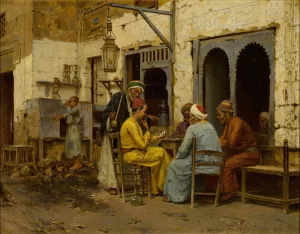 The Domino Players by Arthur Von Ferraris Oil Painting