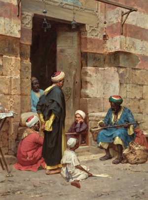 The musician by Arthur Von Ferraris Oil Painting