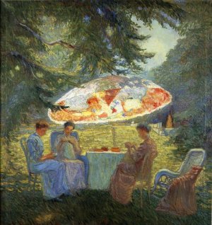 The Tea Party by Arthur Watson Sparks Oil Painting