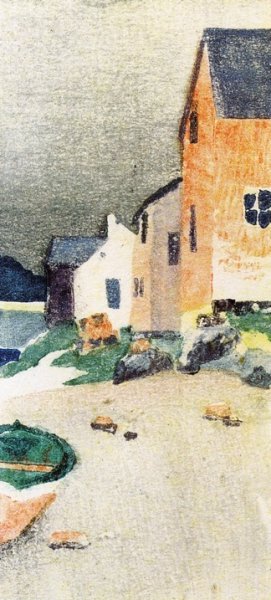 A Gray Day also known as Houses on a Beach by Arthur Wesley Dow Oil Painting