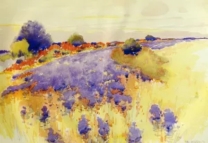 Flowering Field by Arthur Wesley Dow - Oil Painting Reproduction
