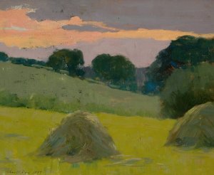 Haystacks by Arthur Wesley Dow Oil Painting