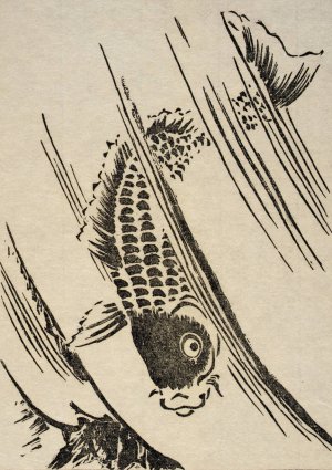 Ipswich Prints; Fish leaping a waterfall by Arthur Wesley Dow Oil Painting