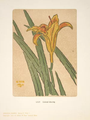 Ipswich Prints; Lily Oil painting by Arthur Wesley Dow