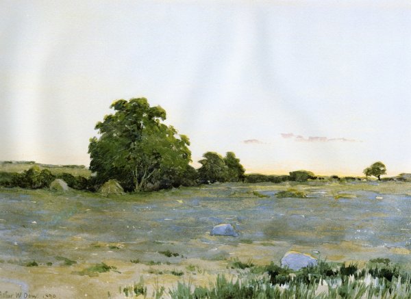 Main Product Photo of Water Meadows at Sunset Painting by Arthur Wesley Dow