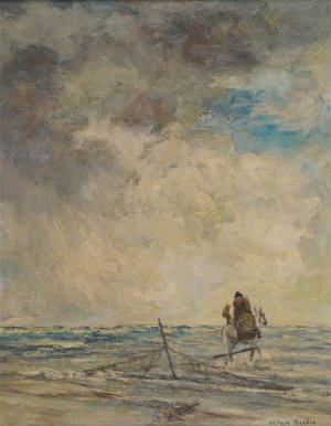 Pecheur de crevettes by Arthur Willaert Oil Painting