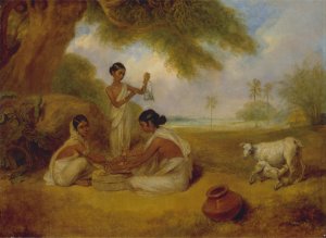 Grinding Corn by Arthur William Devis Oil Painting