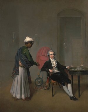 Portrait Of A Gentleman, Possibly William Hickey, And An Indian Servant by Arthur William Devis Oil Painting