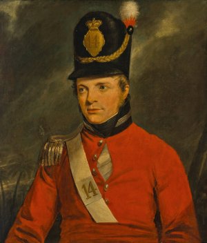 Portrait of a Lieutenant of the 14th Buckinghamshire Regiment of Foot by Arthur William Devis Oil Painting