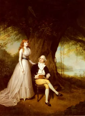 Portrait Of Robert Grant And His Wife, Elizabeth by Arthur William Devis - Oil Painting Reproduction