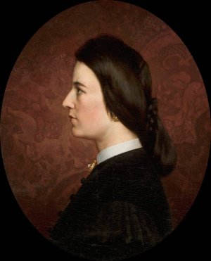 Portrait of Maria Sawiczewska, artist's sister by Artur Grottger Oil Painting