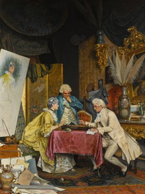 Sala artistica by Arturo Ricci Oil Painting