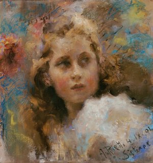 Else Hartmann by Arturo Rietti Oil Painting