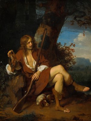Self-Portrait as a Hunter by Ary De Vois Oil Painting