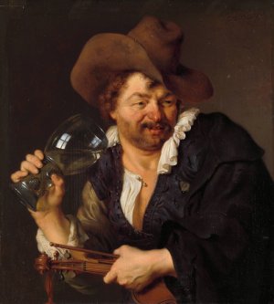 The Merry Fiddler by Ary De Vois Oil Painting