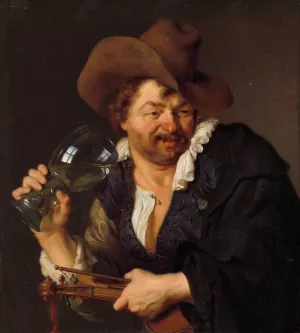 The Merry Fiddler by Ary De Vois Oil Painting