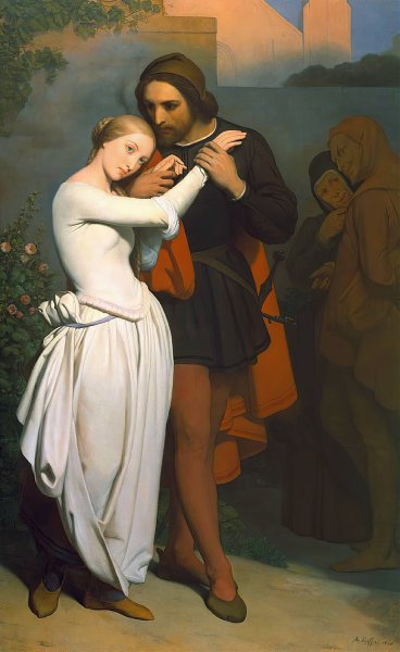Faust And Marguerite In The Garden  by Ary Scheffer - Hand-Painted Oil Painting Reproduction